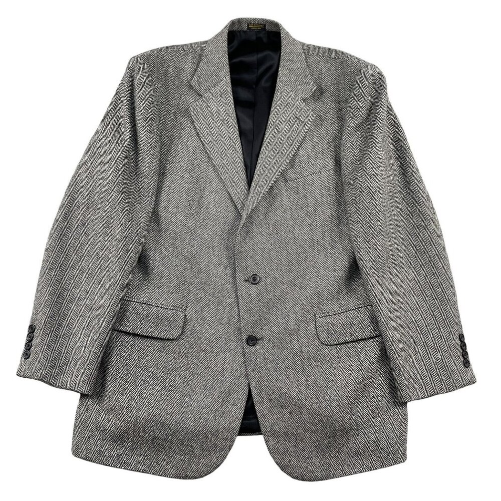 Robert‎ Stock Signature Blazer Mens 44R Herringbone Jacket Sports Coat tweed